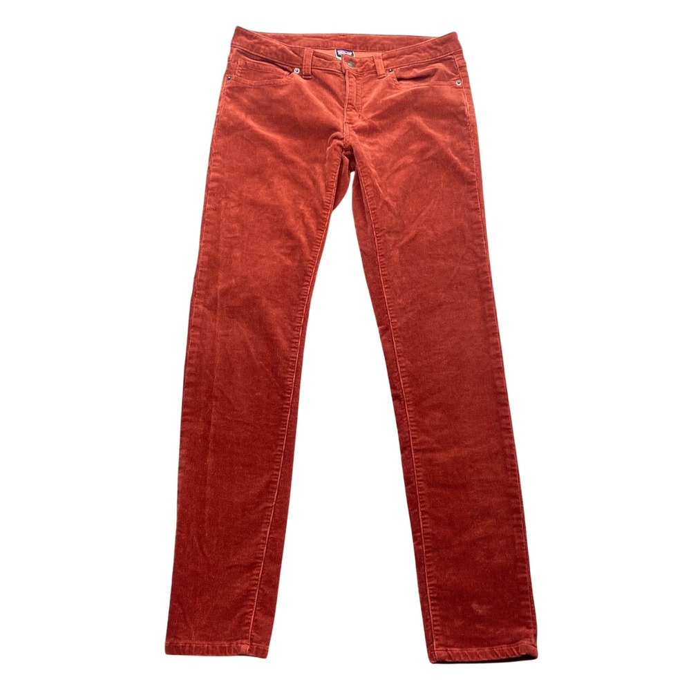 Patagonia Fitted Corduroy Pants Women 29 Burnt Orange Slim Straight 55055 Boho